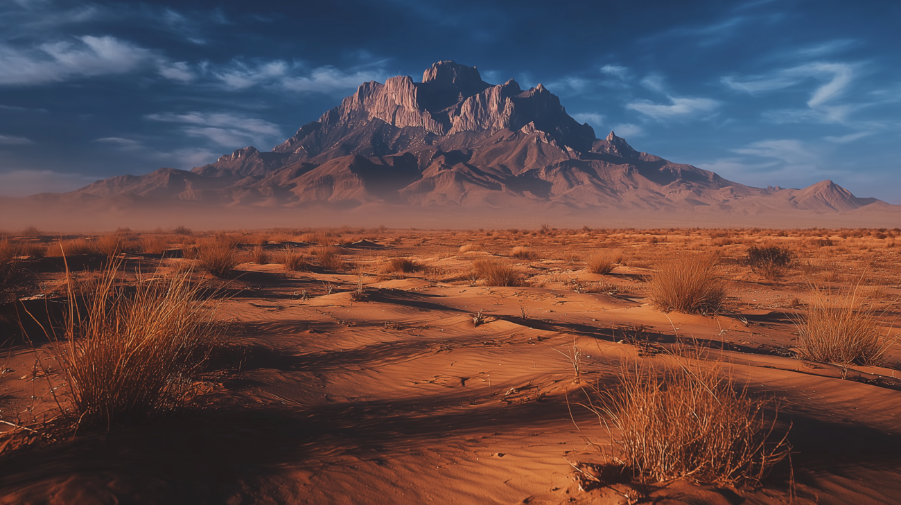 Staubige Weite in Terlingua mit fernem Horizont und stiller Spannung.
